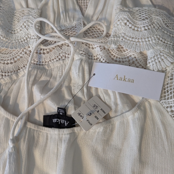 Aakaa White Linen Long Dress - Picture 4 of 8